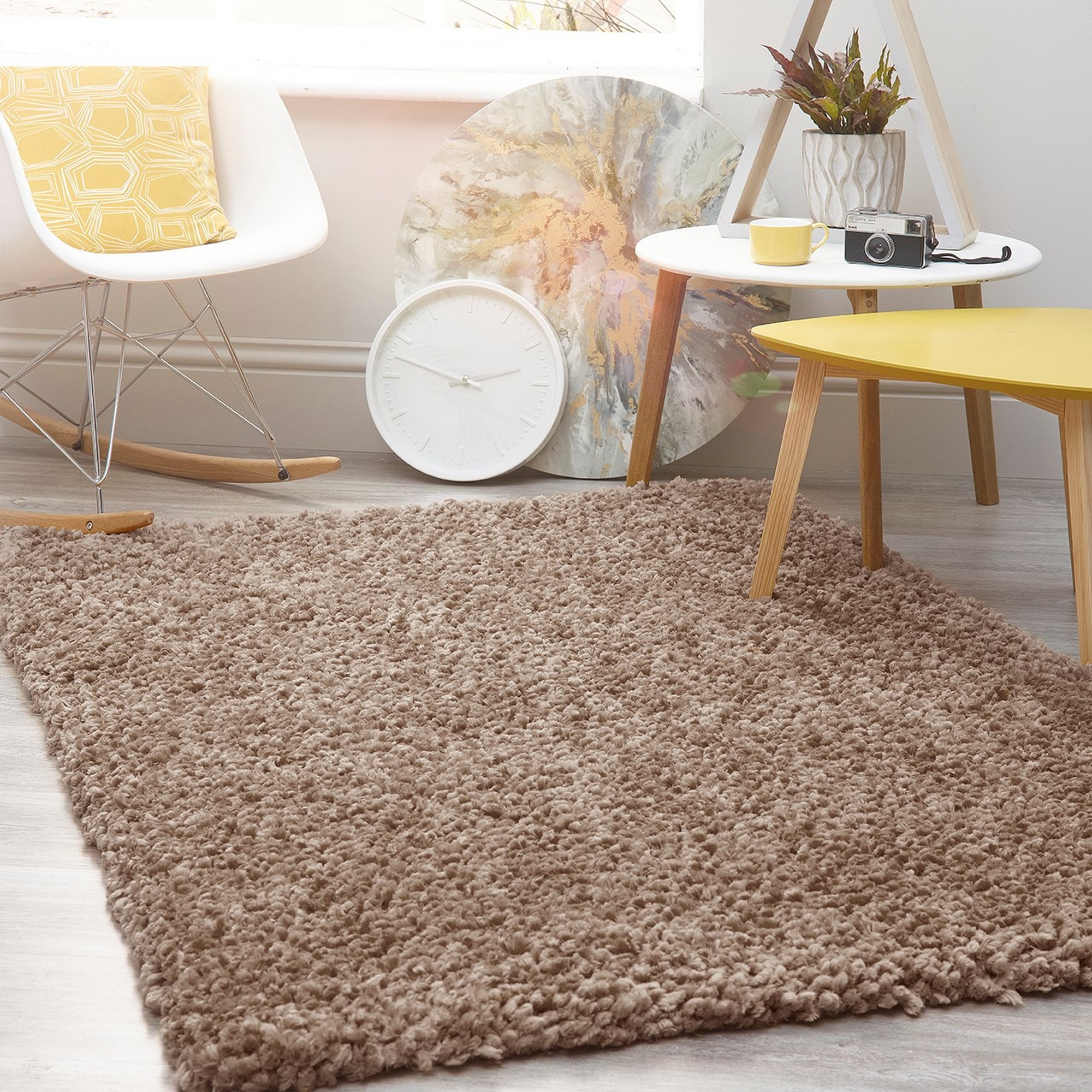 Photos - Area Rug Origins Portland Shaggy Rugs in Natural Brown140x200cm PORTLDNATURL140X200